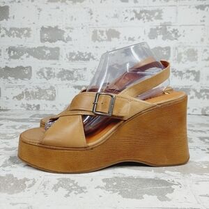 Tan Wedge Sandals